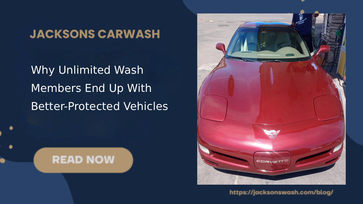 Glossy red Corvette after a wash at Jacksons