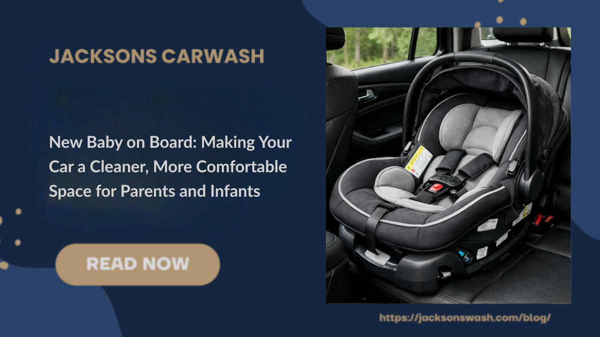 a car seat in the back of a car