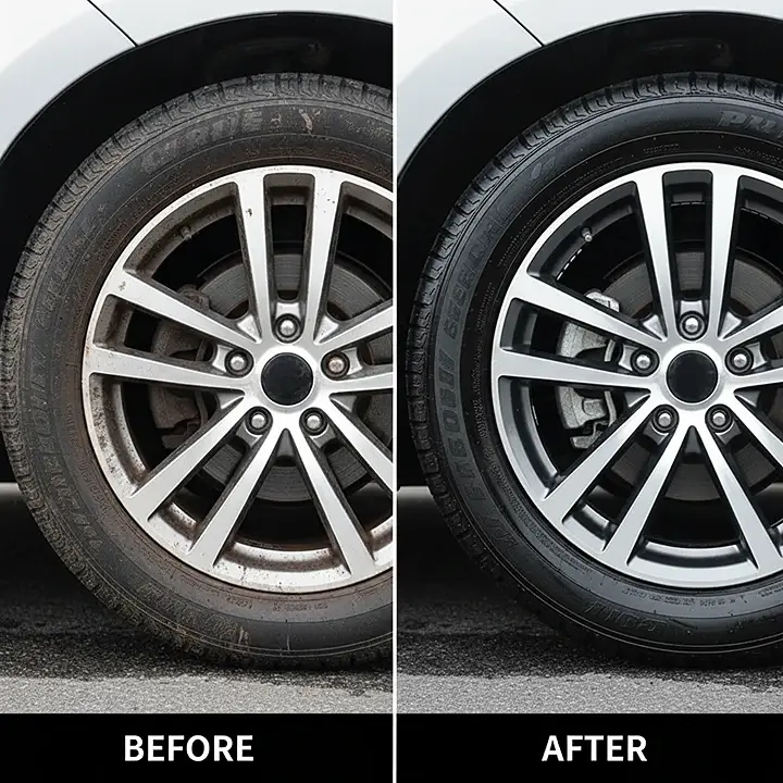 Tire Cleaning before after Exterior Detailing Arizona