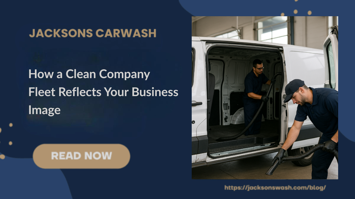 A person vacuuming a van